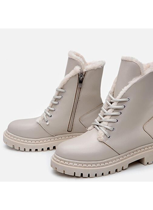 Bej Kadın Düz Bot - Görsel 5