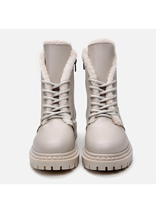 Bej Kadın Düz Bot - Görsel 7