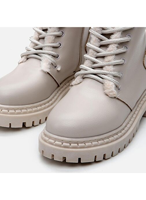 Bej Kadın Düz Bot - Görsel 8