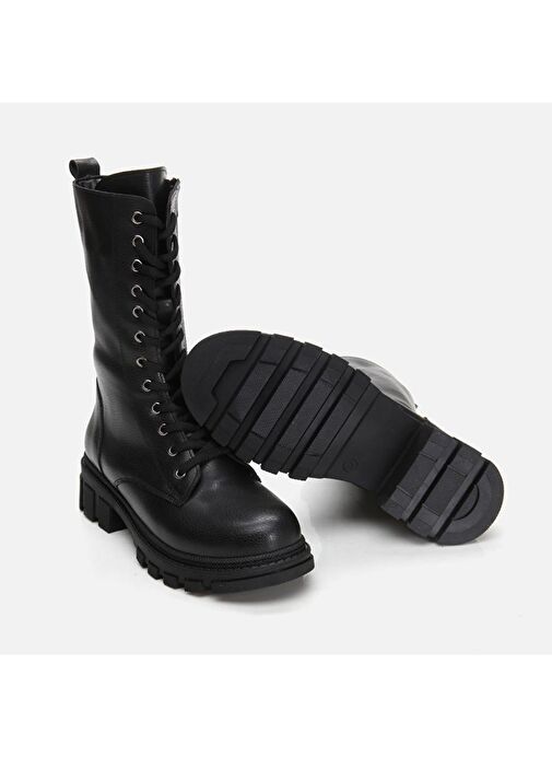 Siyah Kadın Düz Bot - Görsel 9