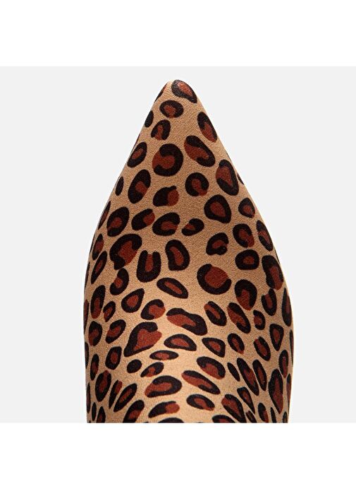 Leopar Desenli Kadın Topuklu Bot - Görsel 9