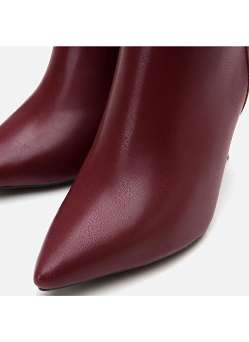 Bordo Kadın Topuklu Bot - Görsel 4