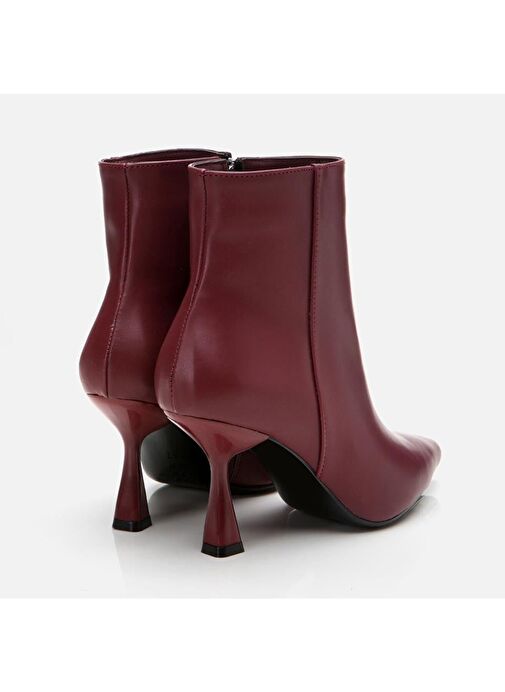 Bordo Kadın Topuklu Bot - Görsel 6