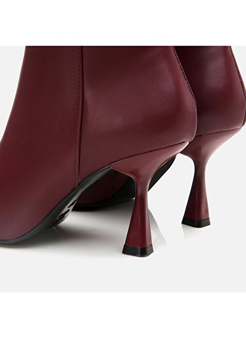 Bordo Kadın Topuklu Bot - Görsel 8