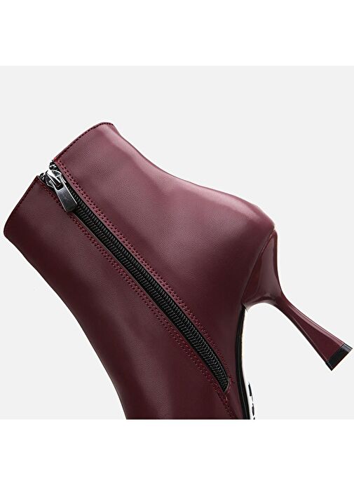 Bordo Kadın Topuklu Bot - Görsel 9