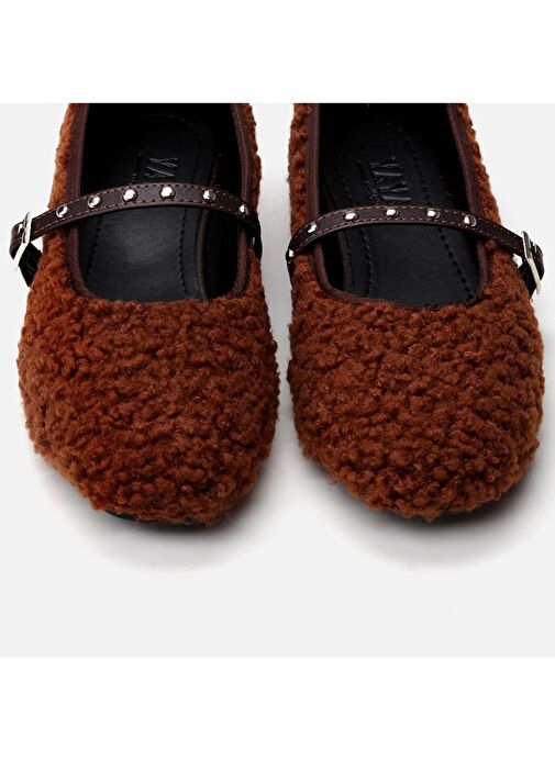 Yaya by Hotiç Kahverengi Kadın Peluş Babet 01AYY301010A480 - Görsel 5