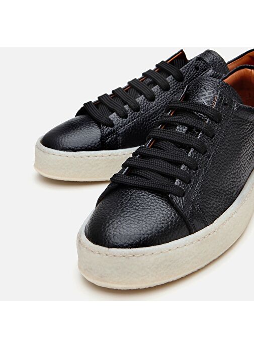 Erkek Deri Siyah Şeffaf Tabanlı Günlük Ayakkabı - Görsel 5