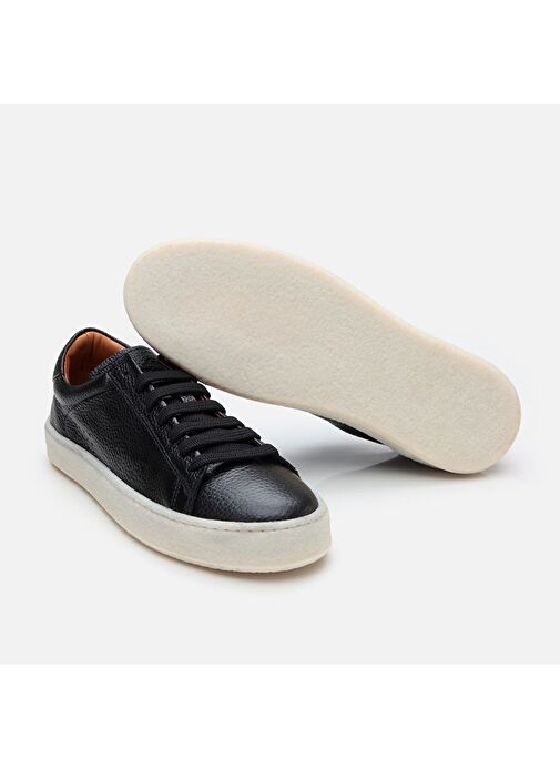 Erkek Deri Siyah Şeffaf Tabanlı Günlük Ayakkabı - Görsel 8