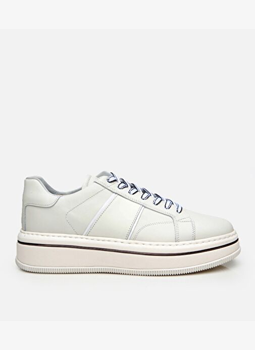 Erkek Deri Beyaz Yüksek Tabanlı Spor Ayakkabı - Görsel 2