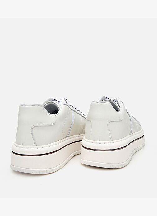 Erkek Deri Beyaz Yüksek Tabanlı Spor Ayakkabı - Görsel 6