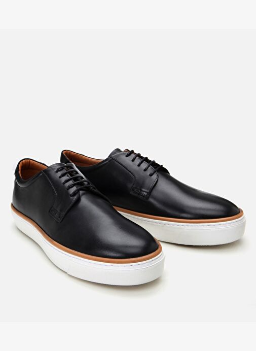 Erkek Deri Siyah Hafif Tabanlı Günlük Ayakkabı - Görsel 3