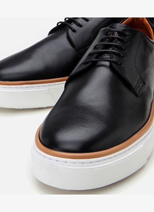 Erkek Deri Siyah Hafif Tabanlı Günlük Ayakkabı - Görsel 4