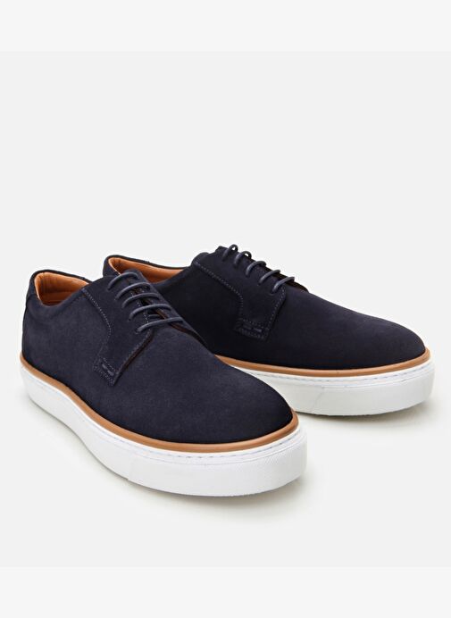 Erkek Süet Deri Lacivert Hafif Tabanlı Günlük Ayakkabı - Görsel 3