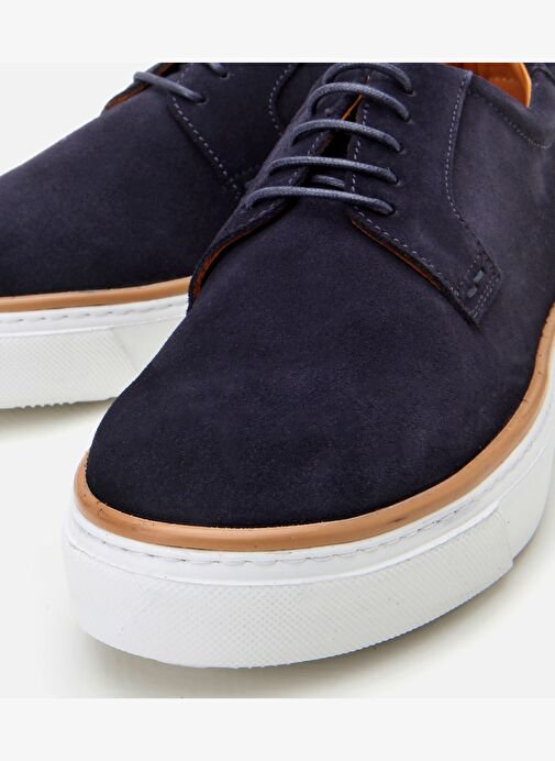 Erkek Süet Deri Lacivert Hafif Tabanlı Günlük Ayakkabı - Görsel 4