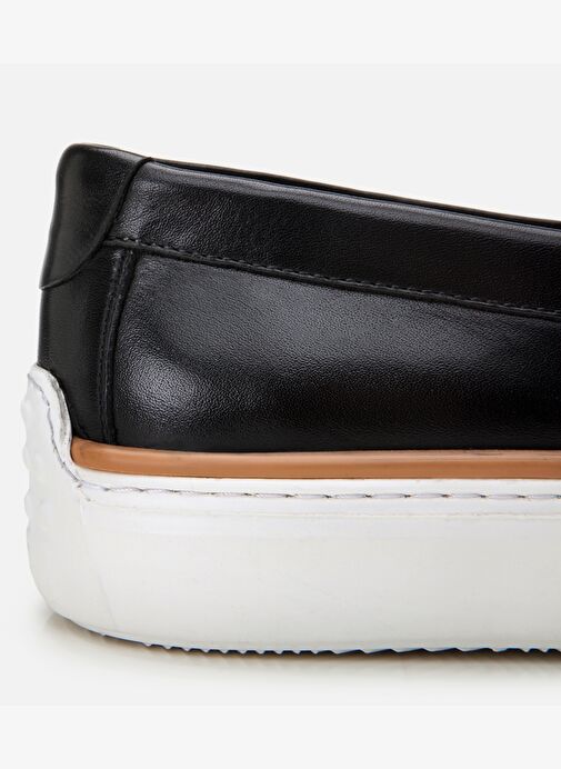 Erkek Deri Siyah Ultra Hafif Tabanlı Şık Günlük Loafer - Görsel 5