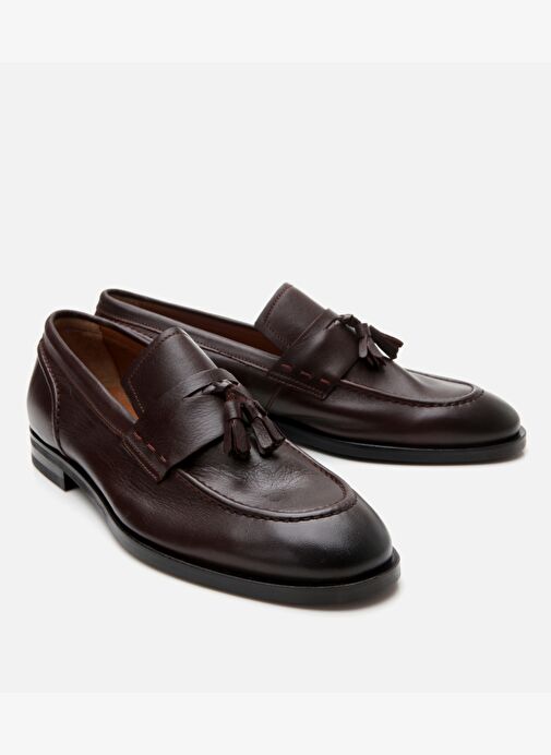 Hotiç Hotiç Belirsiz Erkek Deri Kahverengi Püskül Detaylı Klasik Loafer | Boyner Belirsiz - 3. görsel