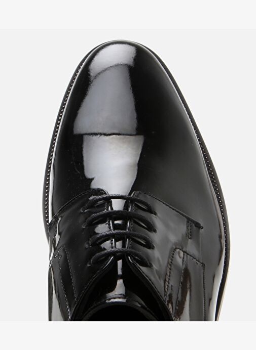 Erkek Rugan Deri Siyah Şık Klasik Ayakkabı - Görsel 5