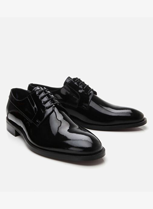 Erkek Rugan Deri Siyah Şık Klasik Ayakkabı - Görsel 3