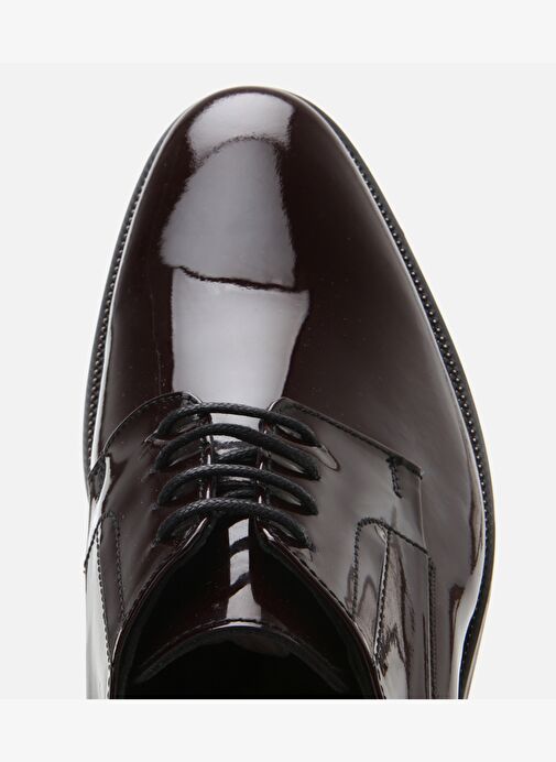 Erkek Rugan Deri Bordo Şık Klasik Ayakkabı - Görsel 5