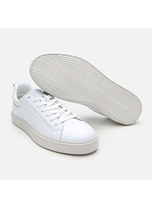 Erkek Deri Beyaz Günlük Ayakkabı - Görsel 8