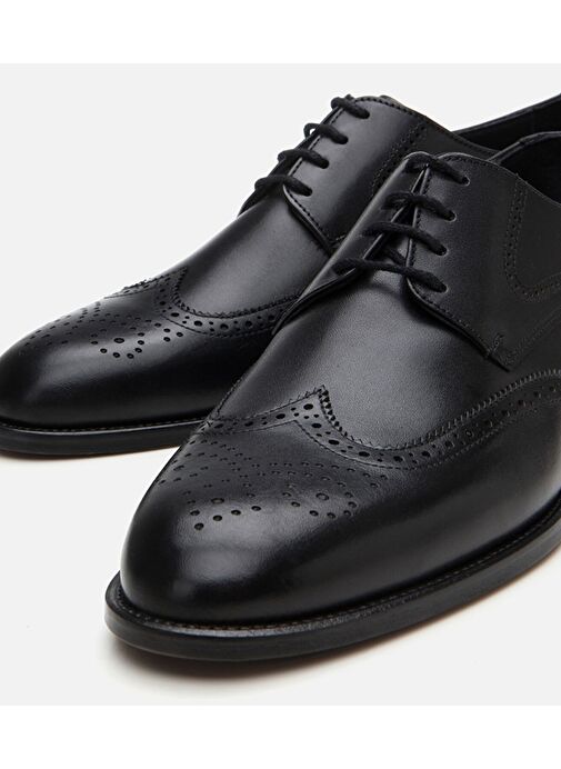 Erkek Deri Siyah Hafif Tabanlı Klasik Ayakkabı - Görsel 4