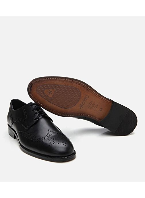 Erkek Deri Siyah Hafif Tabanlı Klasik Ayakkabı - Görsel 8