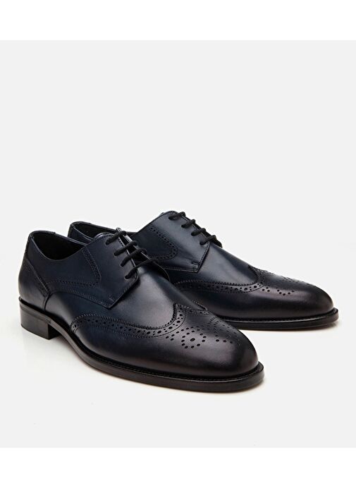 Erkek Deri Lacivert Hafif Tabanlı Klasik Ayakkabı - Görsel 3