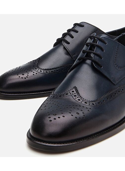 Erkek Deri Lacivert Hafif Tabanlı Klasik Ayakkabı - Görsel 5