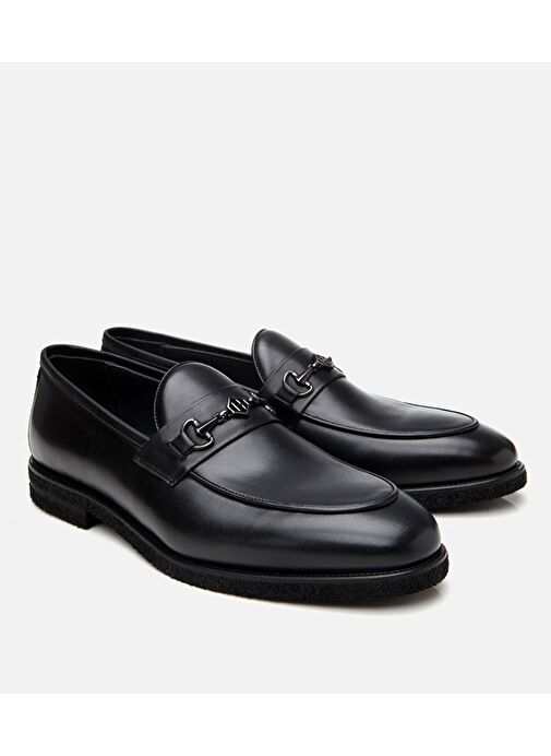 Erkek Deri Siyah Hafif Tabanlı Klasik Loafer - Görsel 3