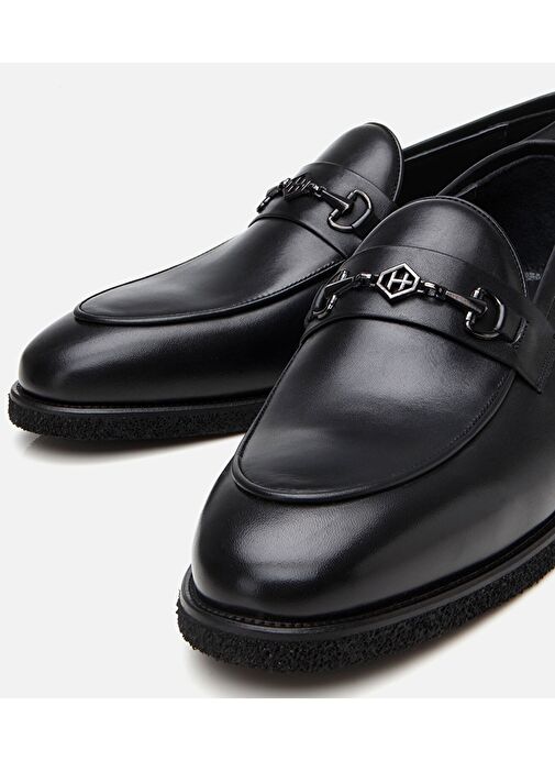 Erkek Deri Siyah Hafif Tabanlı Klasik Loafer - Görsel 4