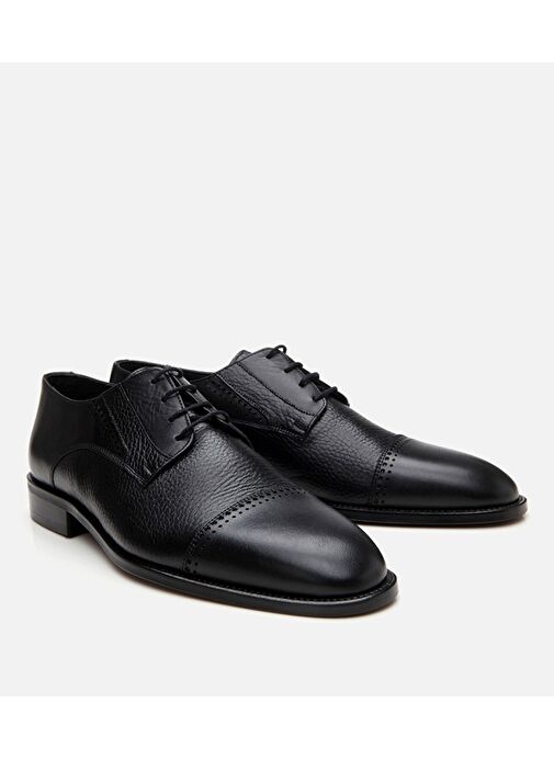 Erkek Deri Siyah Klasik Ayakkabı - Görsel 3