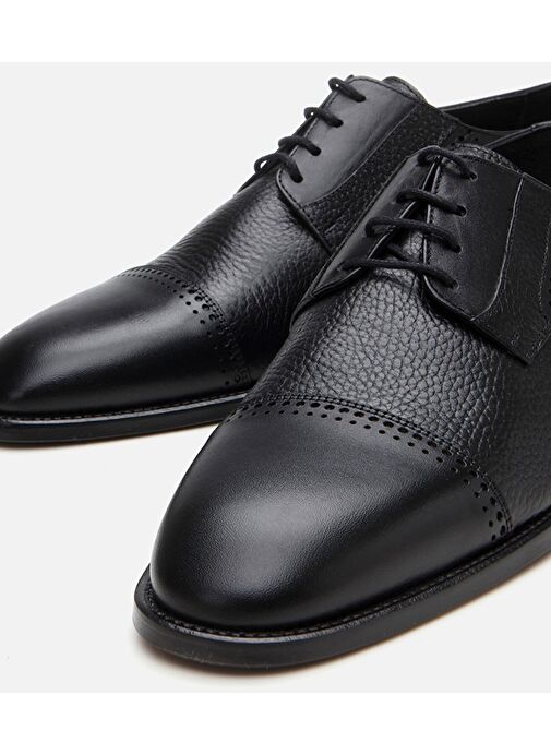 Erkek Deri Siyah Klasik Ayakkabı - Görsel 4