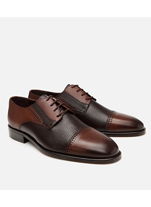 Erkek Deri Kahverengi Klasik Ayakkabı - Görsel 3