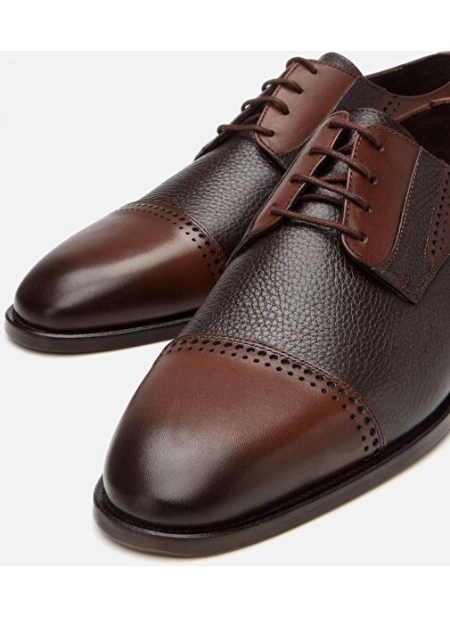 Erkek Deri Kahverengi Klasik Ayakkabı - Görsel 4