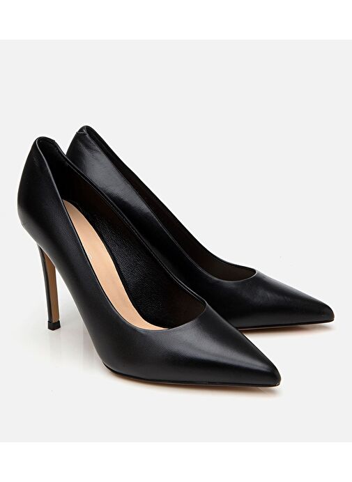 Kadın Deri Siyah İnce Topuklu Stiletto - Görsel 3