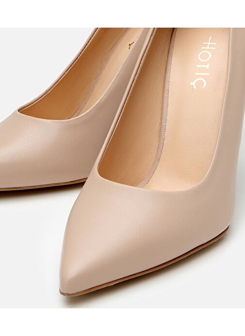 Kadın Deri Bej İnce Topuklu Stiletto - Görsel 4