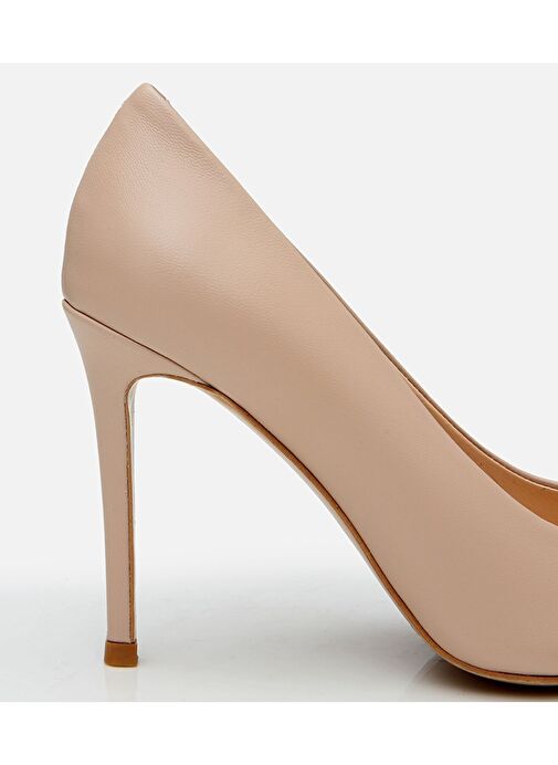 Kadın Deri Bej İnce Topuklu Stiletto - Görsel 5