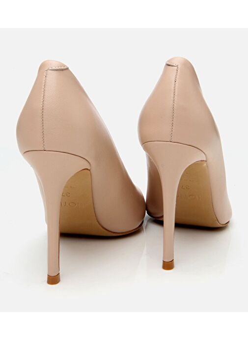 Kadın Deri Bej İnce Topuklu Stiletto - Görsel 8