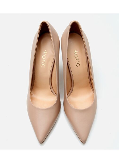 Kadın Deri Bej İnce Topuklu Stiletto - Görsel 9