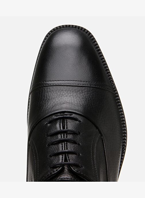 Erkek Deri Siyah Bağcıklı Şık Klasik Ayakkabı - Görsel 4