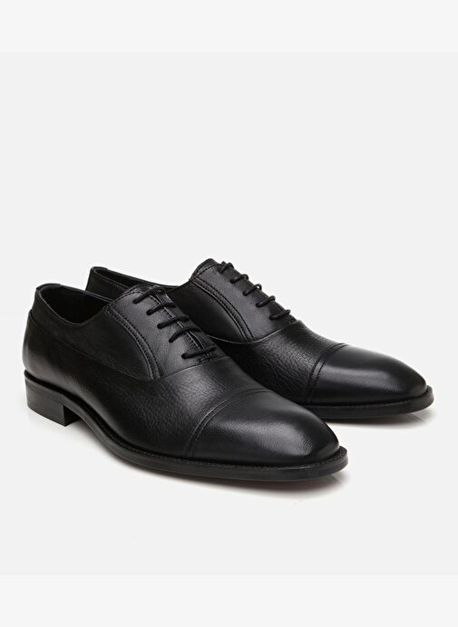 Erkek Deri Siyah Bağcıklı Şık Klasik Ayakkabı - Görsel 3