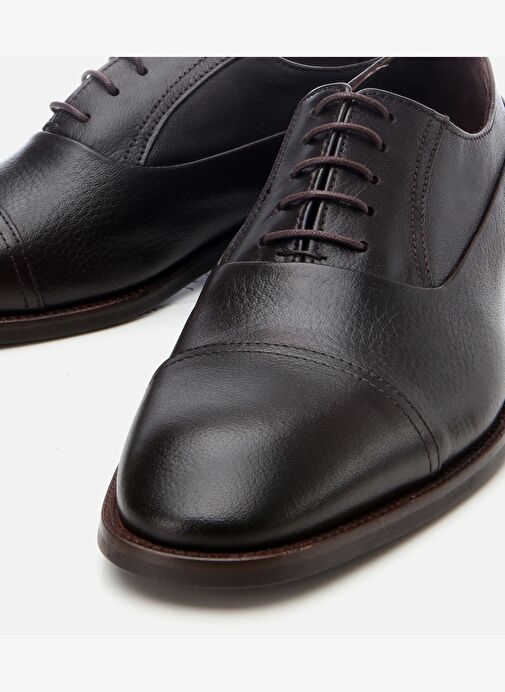 Erkek Deri Kahverengi Bağcıklı Şık Klasik Ayakkabı - Görsel 4