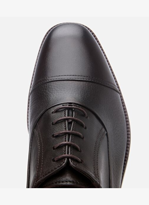 Erkek Deri Kahverengi Bağcıklı Şık Klasik Ayakkabı - Görsel 5