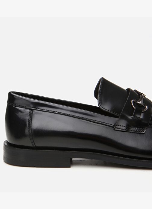 Erkek Deri Siyah Toka Detaylı Klasik Loafer - Görsel 5