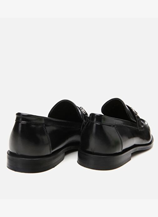 Erkek Deri Siyah Toka Detaylı Klasik Loafer - Görsel 8