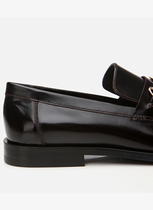 Erkek Deri Bordo Toka Detaylı Klasik Loafer - Görsel 5
