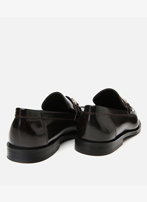 Erkek Deri Bordo Toka Detaylı Klasik Loafer - Görsel 8