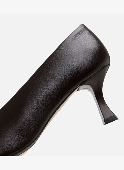 Kadın Deri Kahverengi İnce Topuklu Ayakkabı - Görsel 6