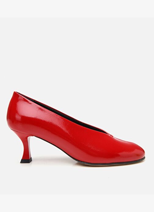 Kadın Rugan Deri Kırmızı İnce Topuklu Ayakkabı - Görsel 2