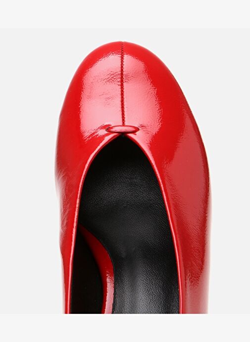 Kadın Rugan Deri Kırmızı İnce Topuklu Ayakkabı - Görsel 5